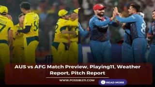 AUS vs AFG Match Preview, Playing11, Weather Report, Pitch Report