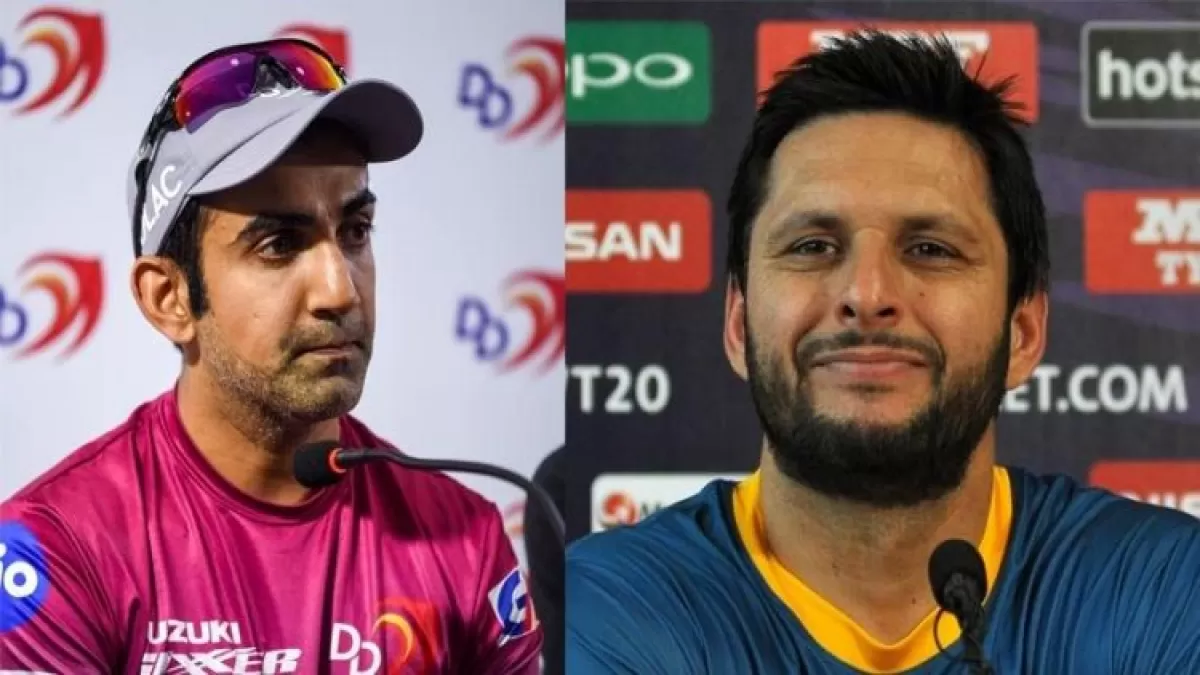 Gautam Gambhir and Shahid Afridi came face to face in the match in Hindi