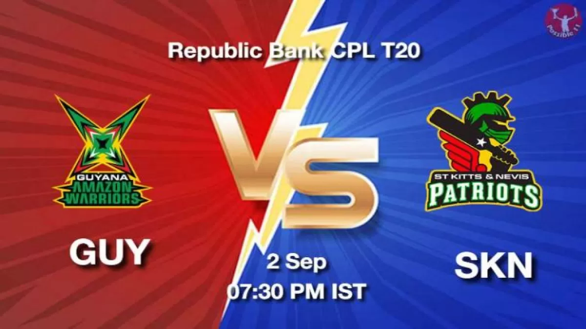 GUY vs SKN Dream11 Prediction in Hindi, Playing 11, Pitch Report, Weather Report in Hindi