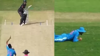 IND vs NZ: Shreyas Iyer gestures after taking an amazing catch