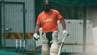 Rohit Sharma practiced hard in the nets before the second test