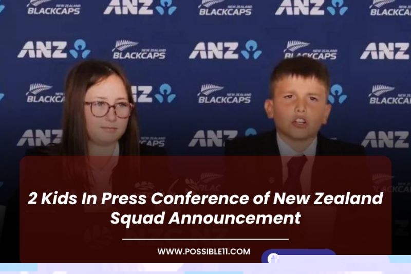 2 Kids In Press Conference of New Zealand Squad Announcement in Hindi
