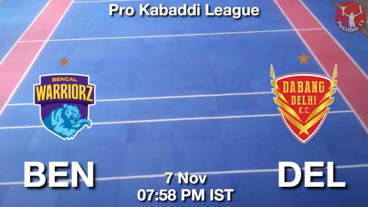 BEN vs DEL Dream11 Prediction in hindi, Starting 7, Today Match 39, PKL 11 in Hindi