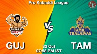 GUJ vs TAM Dream11 Prediction in hindi, Starting 7, Today Match 25, PKL 11