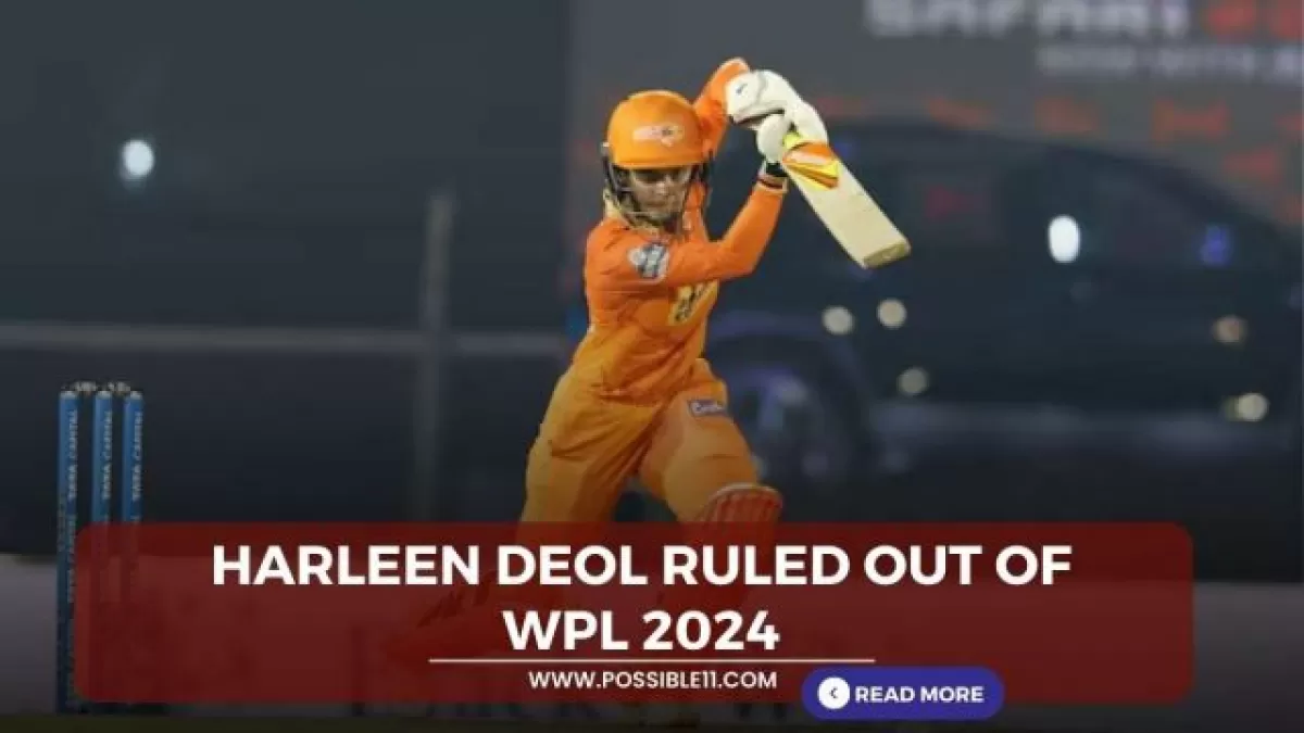 Harleen Deol ruled out of Womens Premier League (WPL) 2024 due to knee injury in Hindi