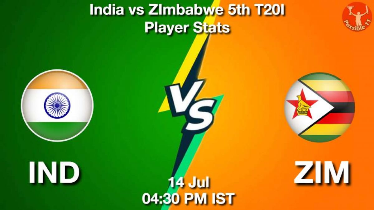 IND vs ZIM 5th T20 Player Stats, Dream11 Prediction, Head to Head