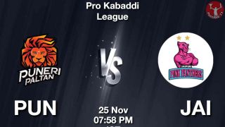 PUN vs JAI Dream11 Prediction in hindi, Starting 7, Today Match 75, PKL 11