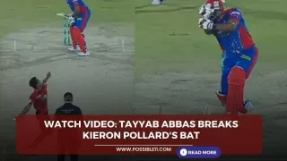 PSL 2024 मैच में तैय्यब ने तेज गेंद से कीरोन पोलार्ड का बल्ला तोड़ दिया. वीडियो देखें