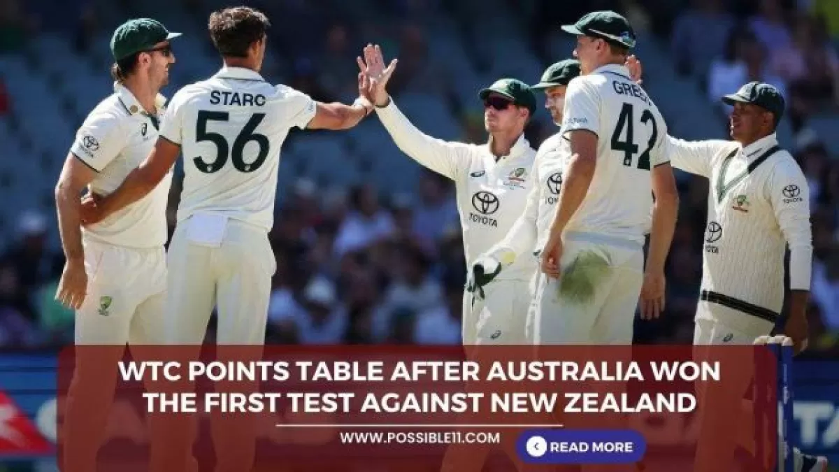 WTC points table 2024: Points table after Australia won the first test against New Zealand in Hindi