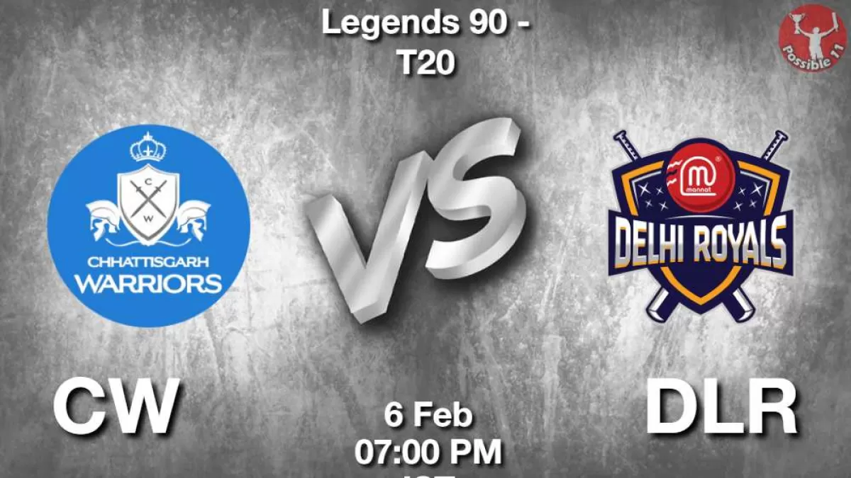 CW vs DLR Dream11 Prediction in Hindi, Legend 90 1st Match, Playing 11 in Hindi