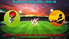 How to Watch THU vs SCO Match 16, Live Streaming and Telecast, Dec 30, 2025