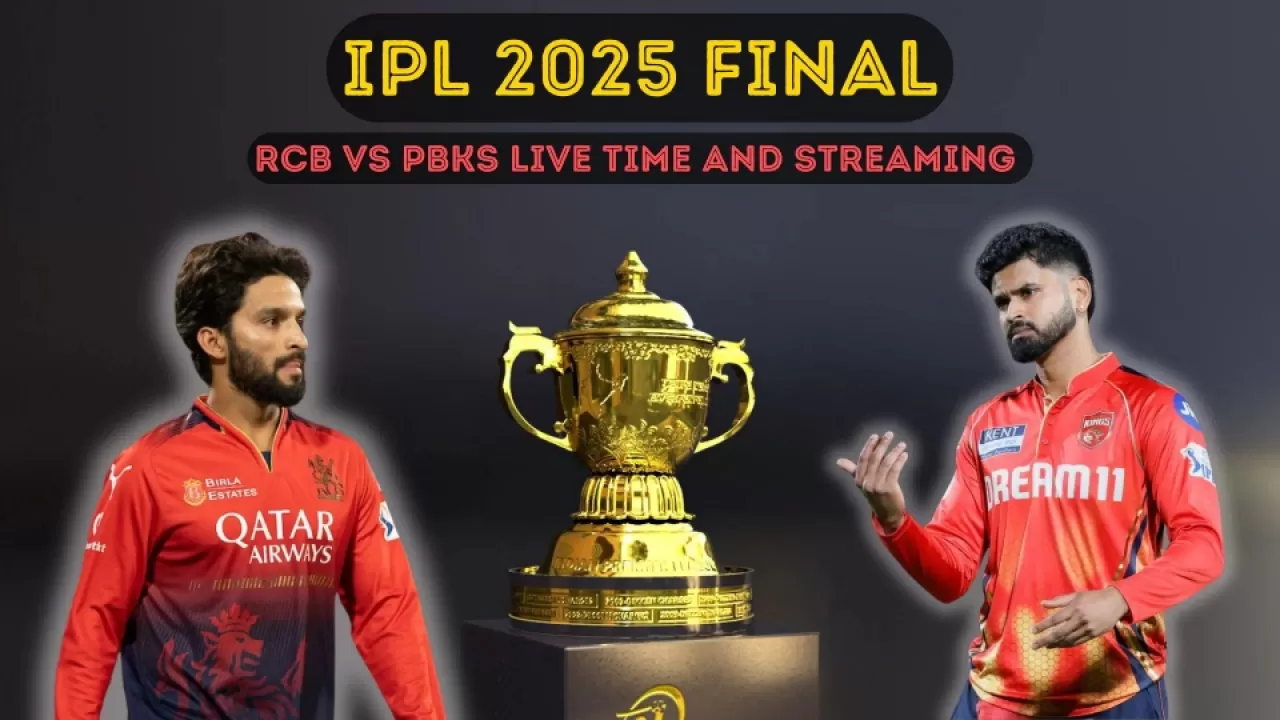 IPL 2025 Final Live Streaming : RCB बनाम PBKS फाइनल का मैच लाइव कहां देख सकते in Hindi