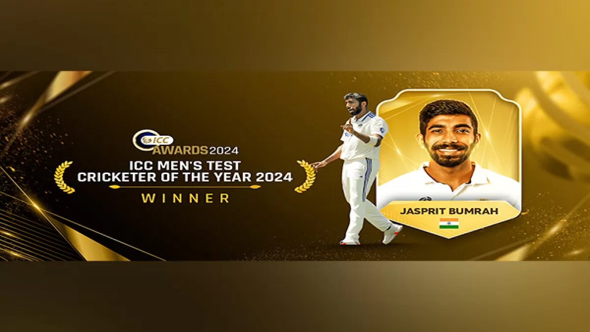 Jasprit Bumrah is awarded the ICC Mens Test Cricketer of the Year 2024 in Hindi