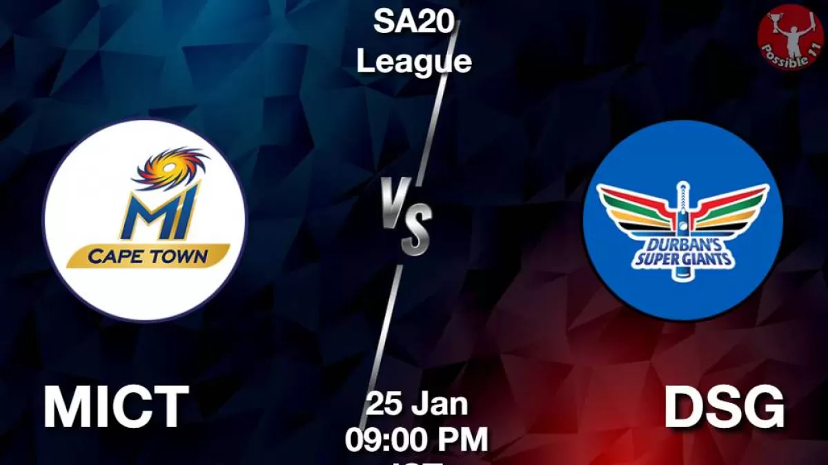 MICT vs DSG Dream11 Prediction In Hindi, SA20, 20th Match, Playing 11, Fantasy Tips in Hindi News MICT vs DSG Dream11 Prediction In Hindi, SA20, 20th Match, Playing 11, Fantasy Tips in Hindi