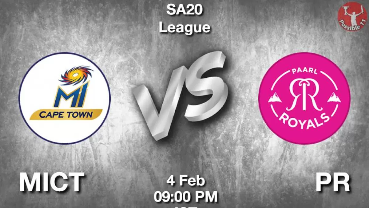 MICT vs PR Dream11 Prediction In Hindi, SA20, Qualifier 1, Playing 11, Fantasy Tips in Hindi News MICT vs PR Dream11 Prediction In Hindi, SA20, Qualifier 1, Playing 11, Fantasy Tips in Hindi