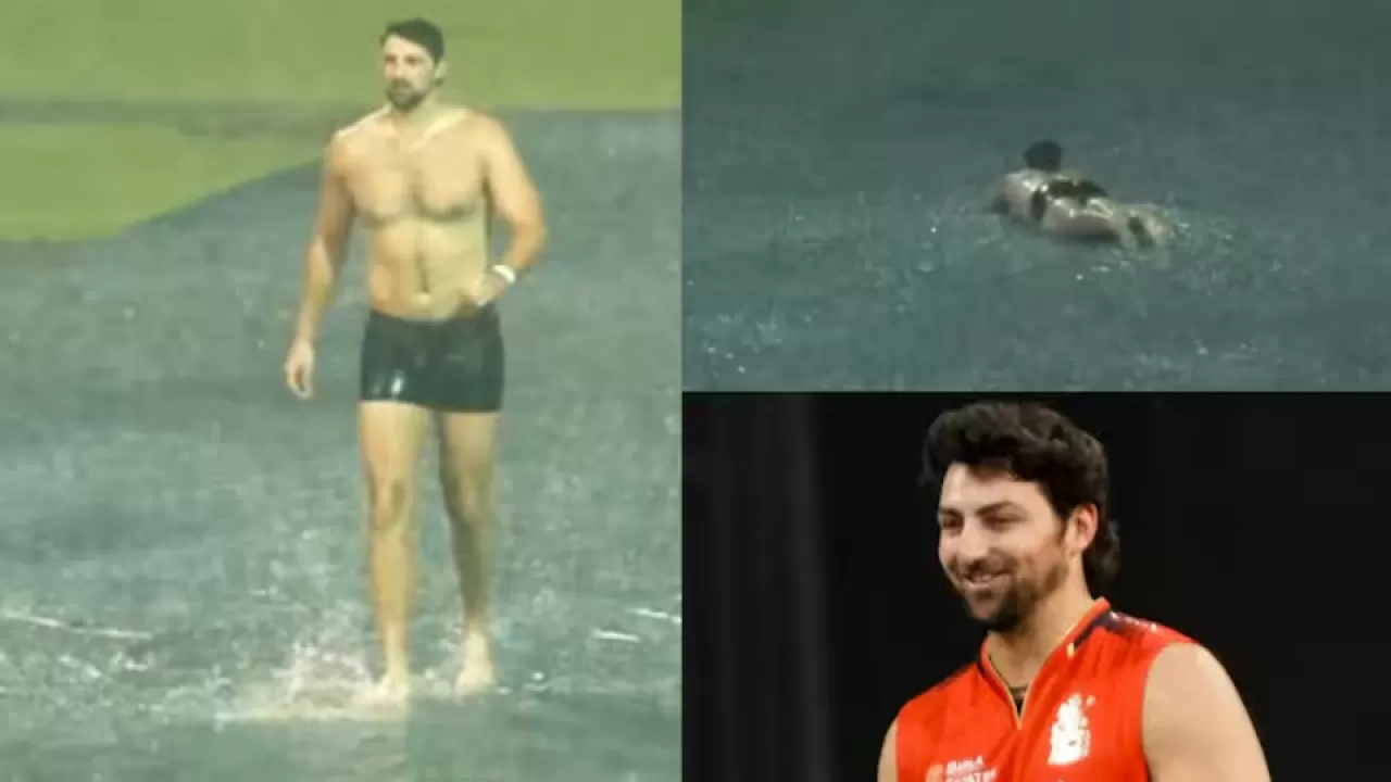 RCB vs KKR, Match Weather : Tim David Enjoying Rain in Bengaluru in Hindi News RCB vs KKR, Match Weather : Tim David Enjoying Rain in Bengaluru in Hindi