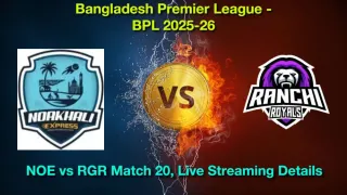 How to Watch Noakhali vs Rangpur Match 20, Live Streaming and Telecast, Jan 9, 2026
