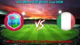 How to Watch West Indies vs Italy T20 World Cup, Live Streaming and Telecast, Feb 19, 2026