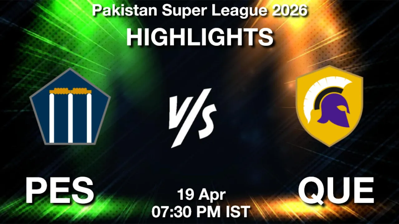PES बनाम QUE मैच हाइलाइट्स: PSL 2026 | कराची 19-अप्रैल-2026 को