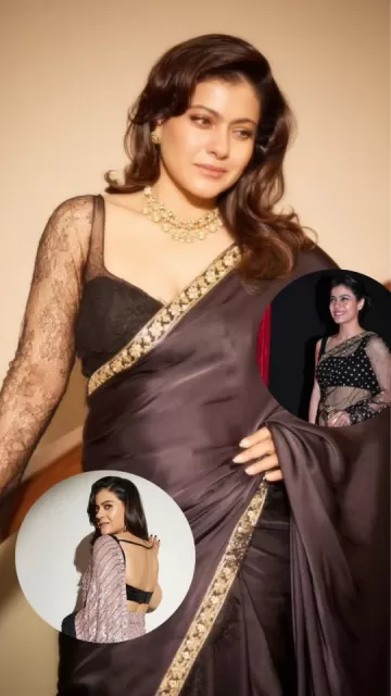 Kajol's Bold Black Saree Look Picture