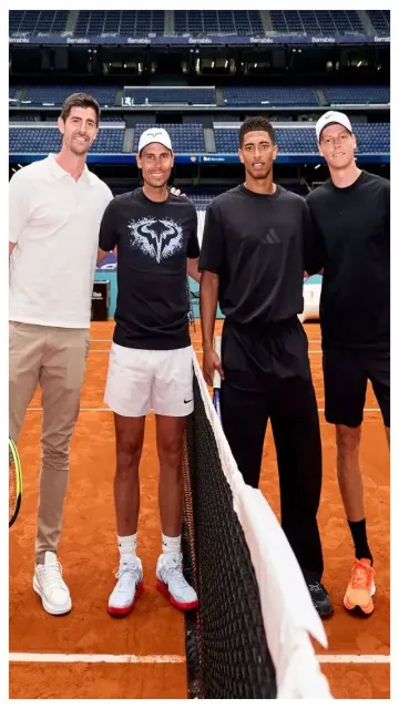 Sinner and Nadal play tennis Picture