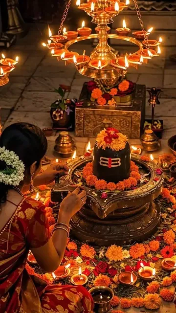 पूजा के दौरान भगवान को Picture